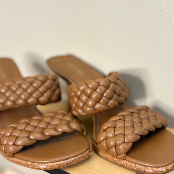 Michael Kors Cognac Brown Braided 3” Heeled Sandals - Picture 5 of 16